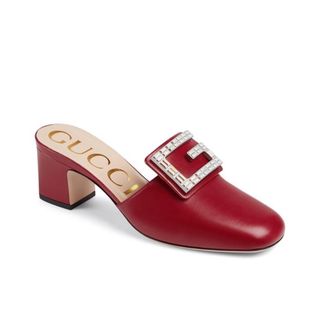 Sold!! || Gucci || Madelyn Crystal G Leather Mules
